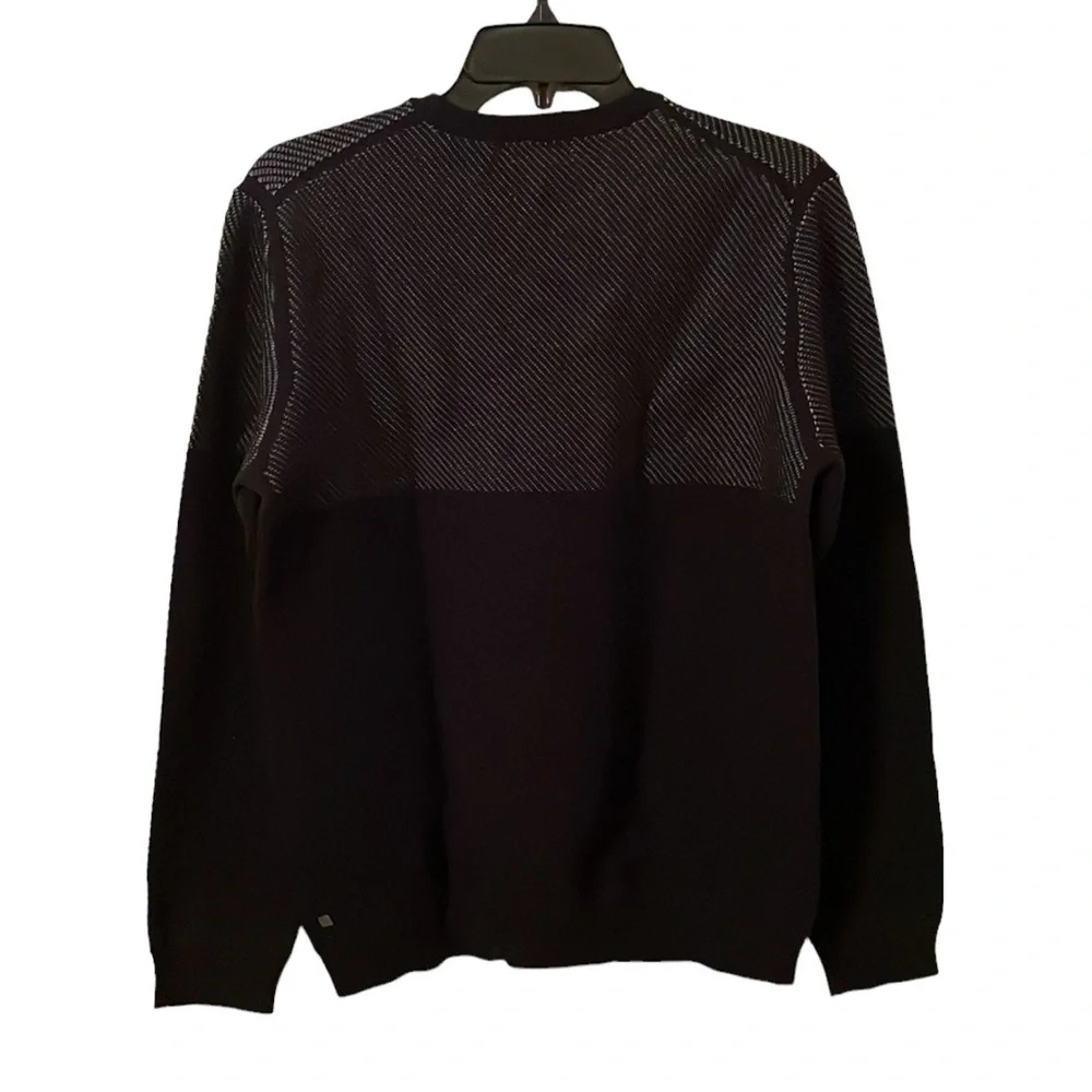 Calvin Klein Black Logo Crewneck Pullover‎ Slim Fit Sweater Mens Size M
